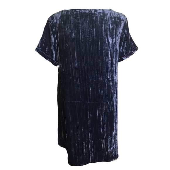 Anthropologie Floreat Blue Crushed Velvet Pocket Dress X- Small - Picture 6 of 8
